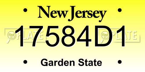 17584D1 New Jersey License Plate
