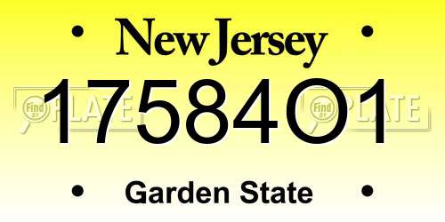 17584O1 New Jersey License Plate
