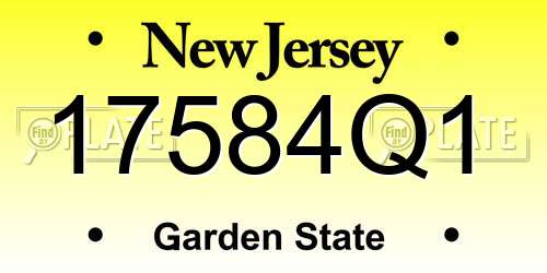 17584Q1 New Jersey License Plate