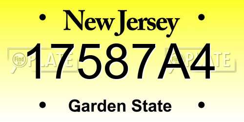 17587A4 New Jersey License Plate