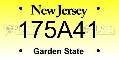 175A41 New Jersey License Plate