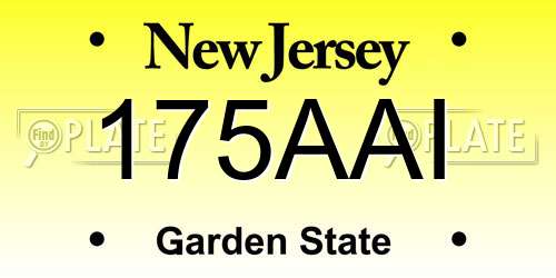 175AAI New Jersey License Plate