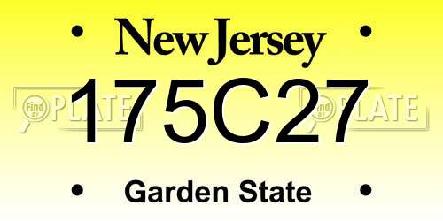 175C27 New Jersey License Plate