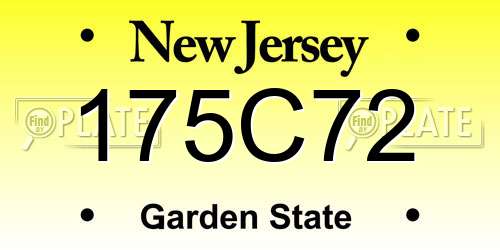 175C72 New Jersey License Plate