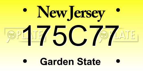 175C77 New Jersey License Plate