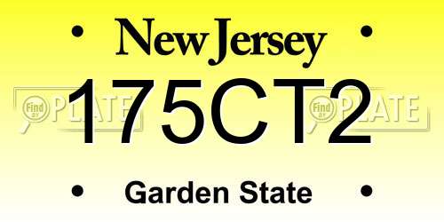 175CT2 New Jersey License Plate