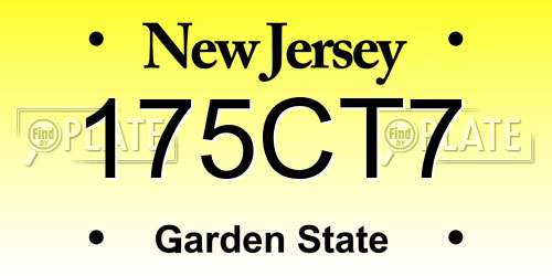 175CT7 New Jersey License Plate