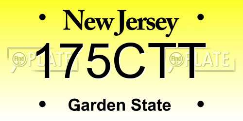 175CTT New Jersey License Plate