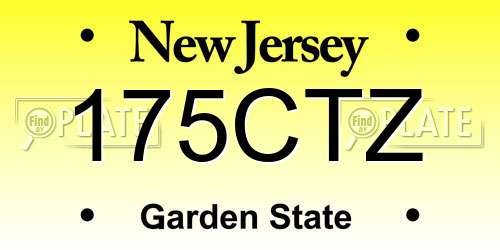175CTZ New Jersey License Plate