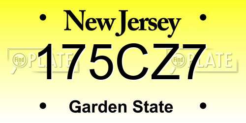 175CZ7 New Jersey License Plate