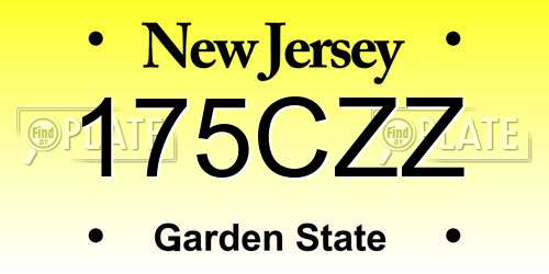 175CZZ New Jersey License Plate