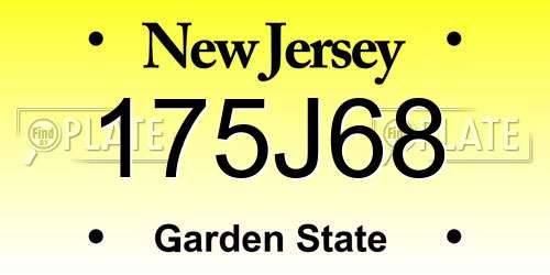 175J68 New Jersey License Plate