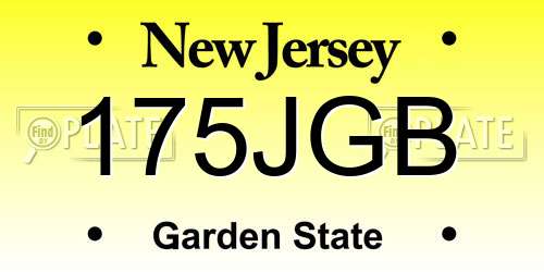 175JGB New Jersey License Plate