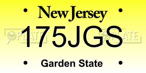 175JGS New Jersey License Plate
