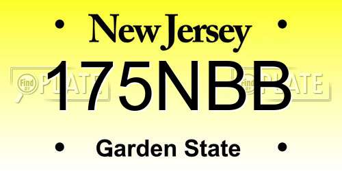 175NBB New Jersey License Plate