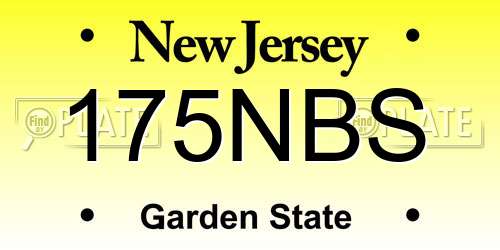 175NBS New Jersey License Plate