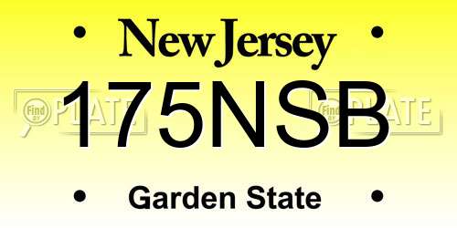 175NSB New Jersey License Plate