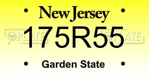 175R55 New Jersey License Plate