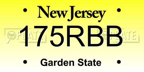 175RBB New Jersey License Plate