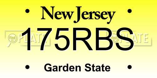 175RBS New Jersey License Plate