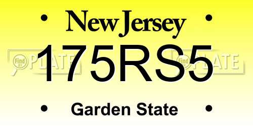 175RS5 New Jersey License Plate