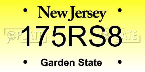 175RS8 New Jersey License Plate