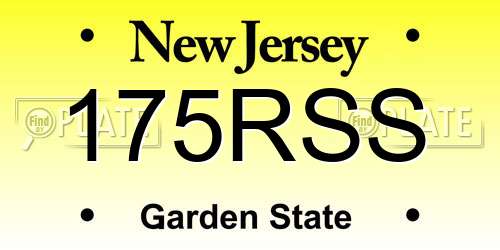 175RSS New Jersey License Plate