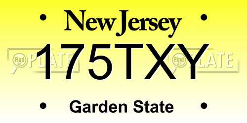 175TXY New Jersey License Plate