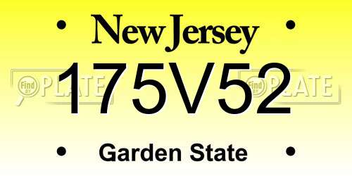 175V52 New Jersey License Plate
