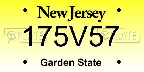 175V57 New Jersey License Plate