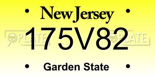 175V82 New Jersey License Plate