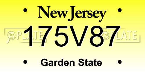 175V87 New Jersey License Plate