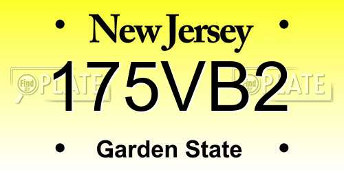 175VB2 New Jersey License Plate