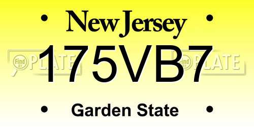 175VB7 New Jersey License Plate