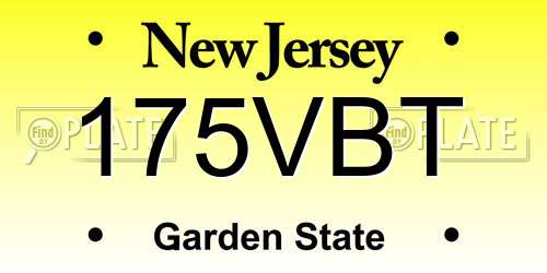 175VBT New Jersey License Plate