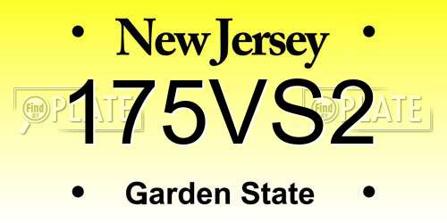 175VS2 New Jersey License Plate