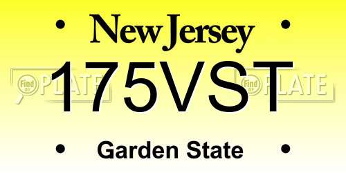 175VST New Jersey License Plate