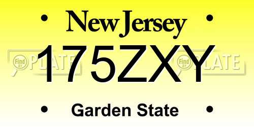 175ZXY New Jersey License Plate
