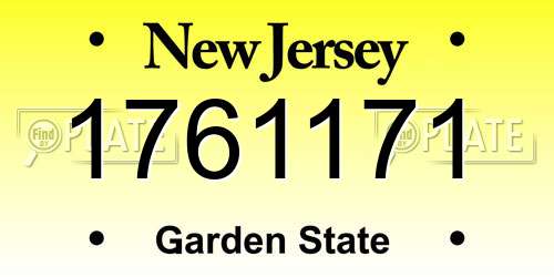 1761171 New Jersey License Plate