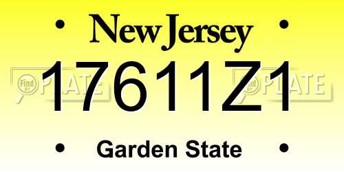 17611Z1 New Jersey License Plate