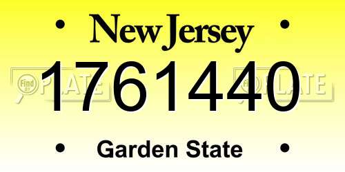 1761440 New Jersey License Plate