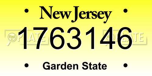 1763146 New Jersey License Plate