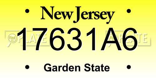 17631A6 New Jersey License Plate