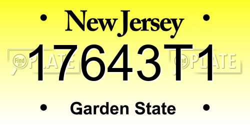 17643T1 New Jersey License Plate