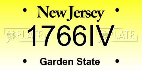 1766IV New Jersey License Plate