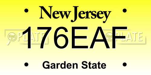 176EAF New Jersey License Plate
