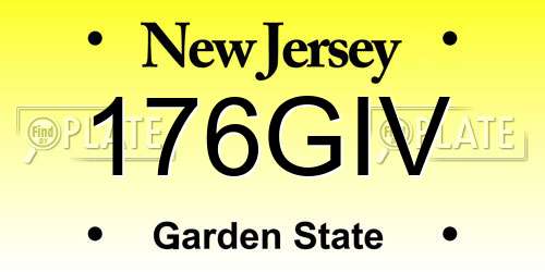 176GIV New Jersey License Plate