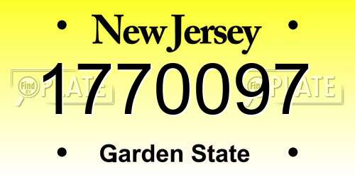 1770097 New Jersey License Plate