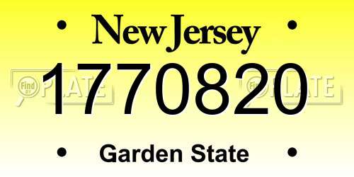 1770820 New Jersey License Plate