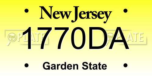 1770DA New Jersey License Plate